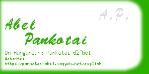 abel pankotai business card